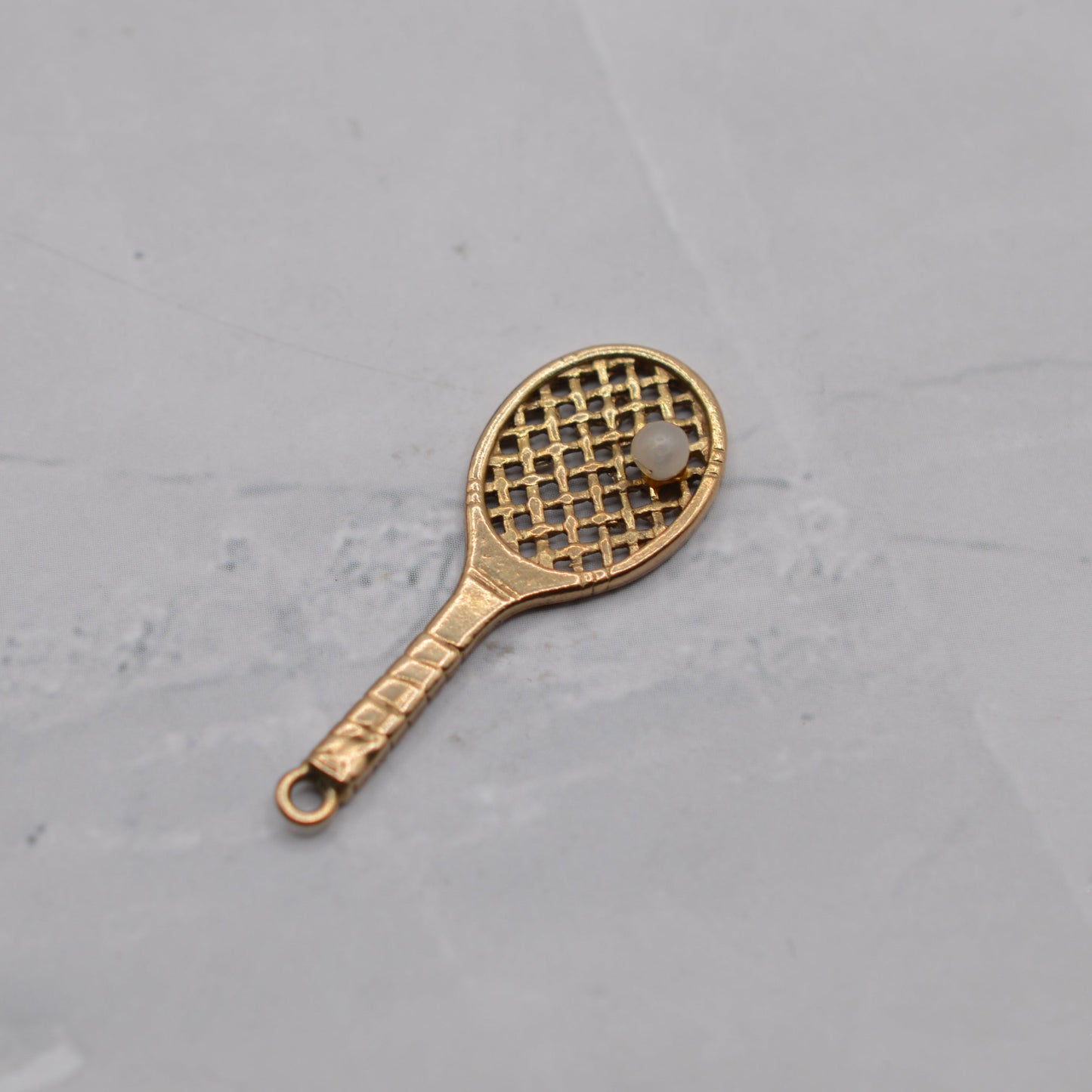 1960s Vintage 9ct Gold Tennis Racket Pendant/Charm