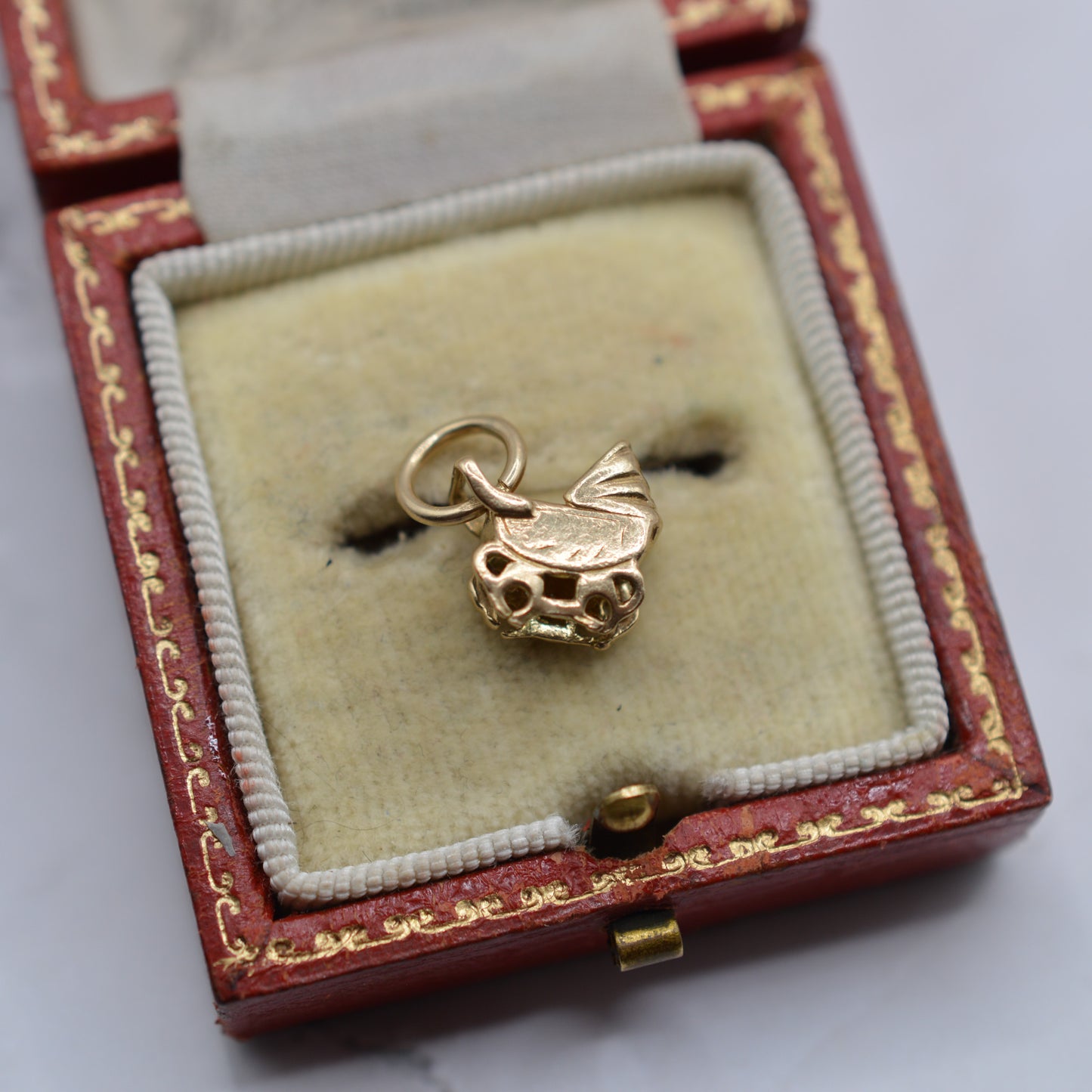 Vintage 9ct Gold Baby Carriage Charm