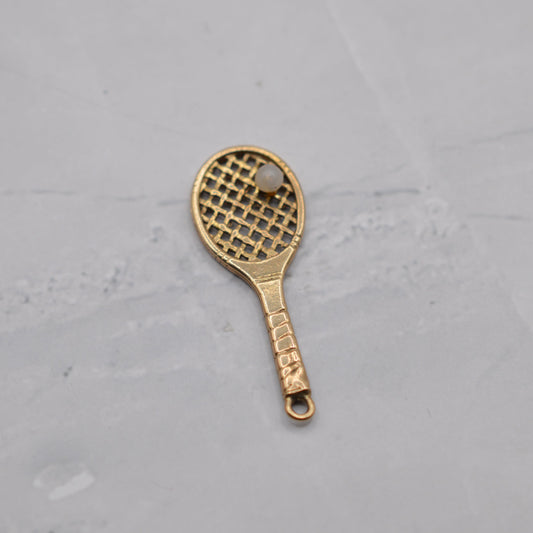 1960s Vintage 9ct Gold Tennis Racket Pendant/Charm