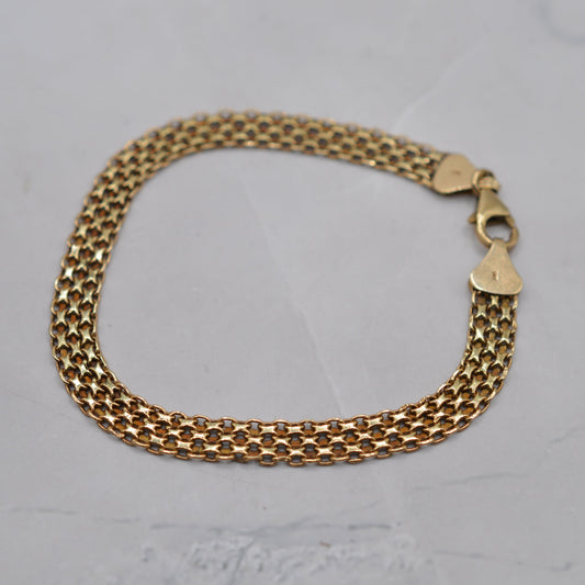 9ct Gold Mesh Link Bracelet (7”)
