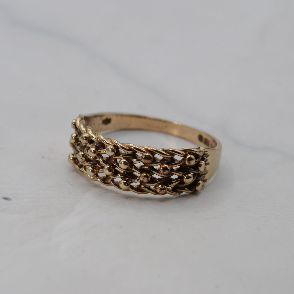1980s 9ct Gold Keeper Ring