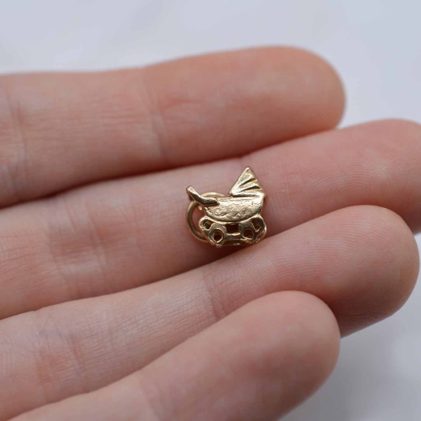 Vintage 9ct Gold Baby Carriage Charm
