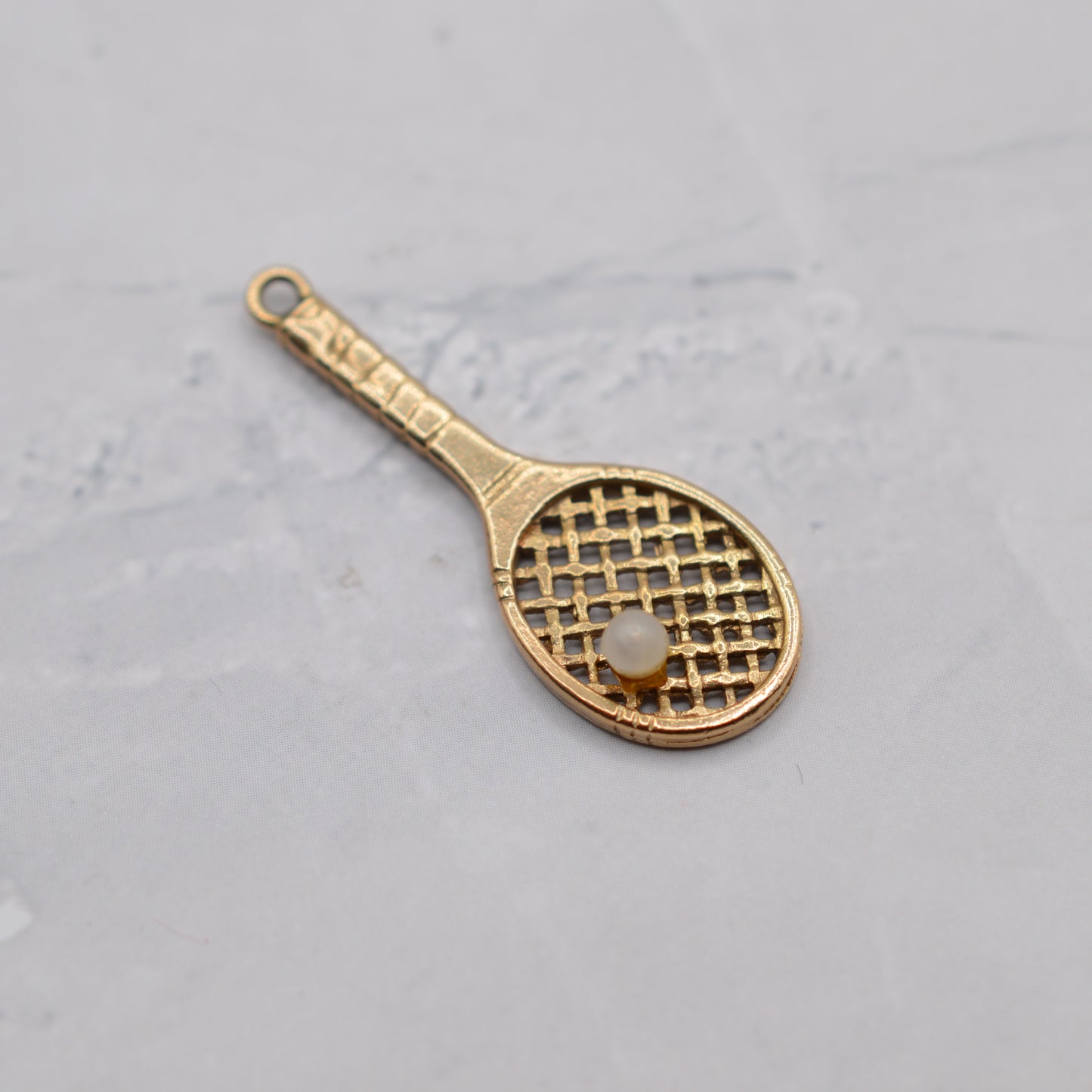 1960s Vintage 9ct Gold Tennis Racket Pendant/Charm