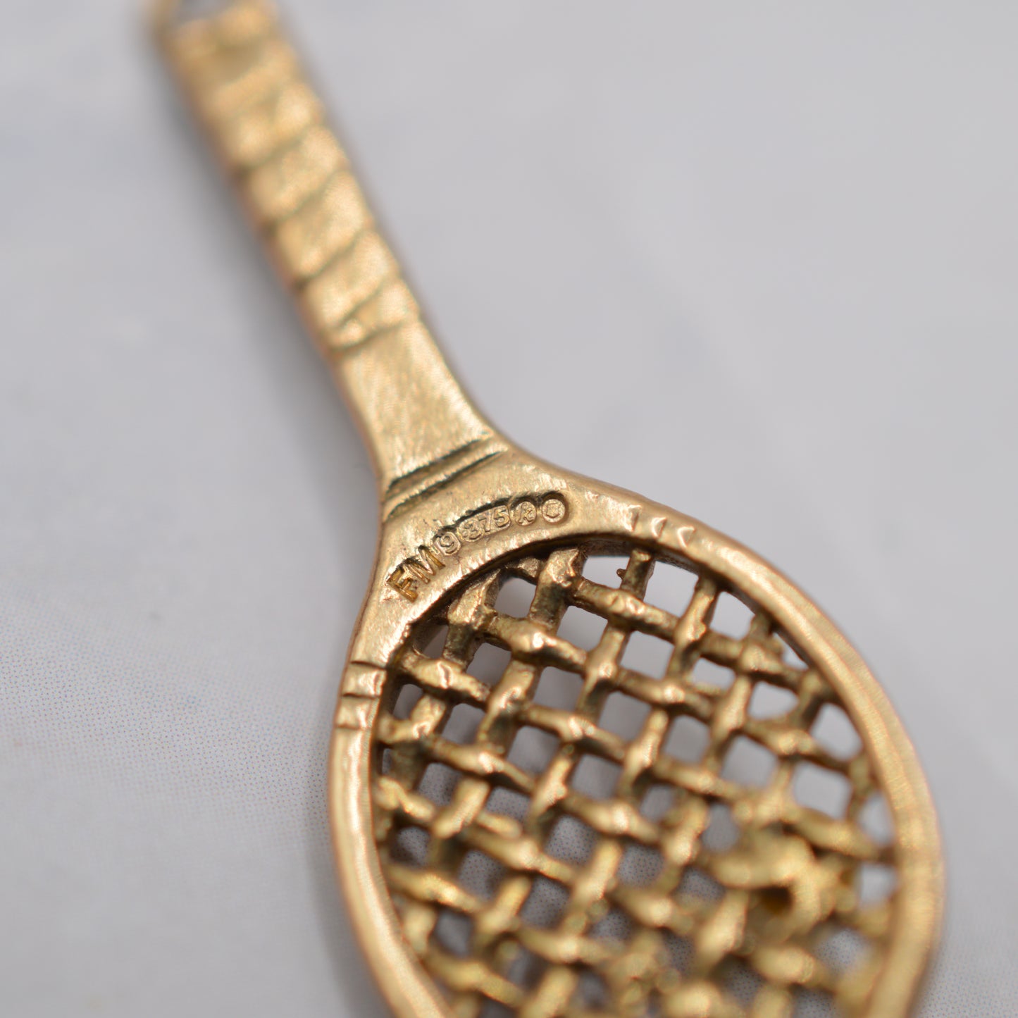 1960s Vintage 9ct Gold Tennis Racket Pendant/Charm