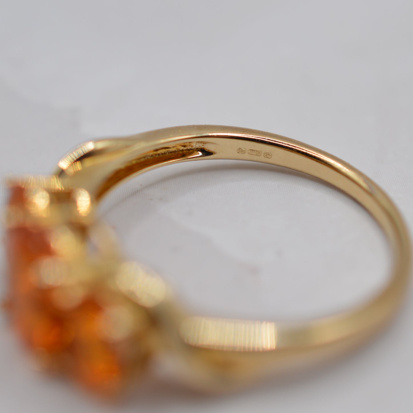 9ct Gold Fire Opal Trilogy Ring