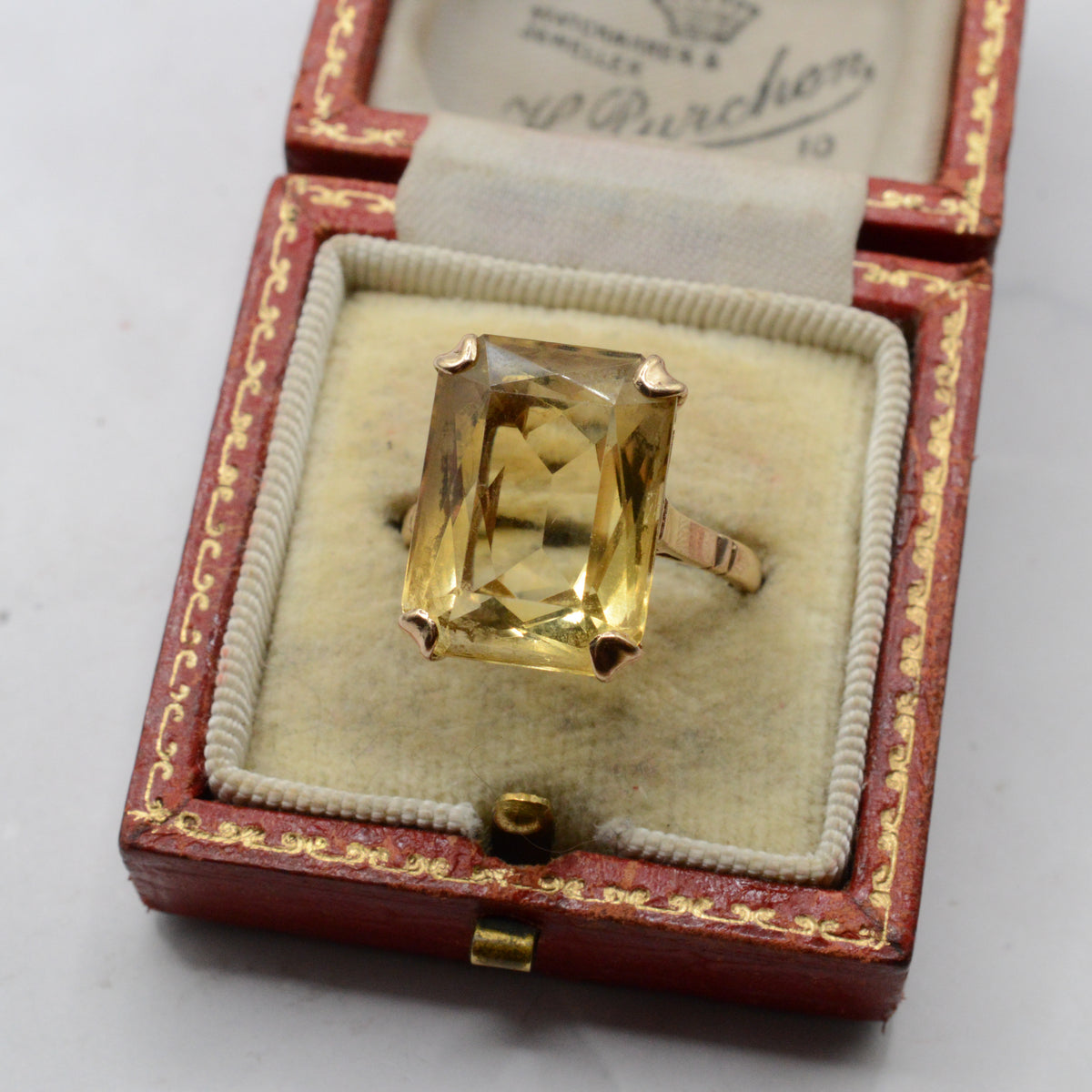 1960s Vintage Chunky 9ct Gold ~15ct Citrine Ring