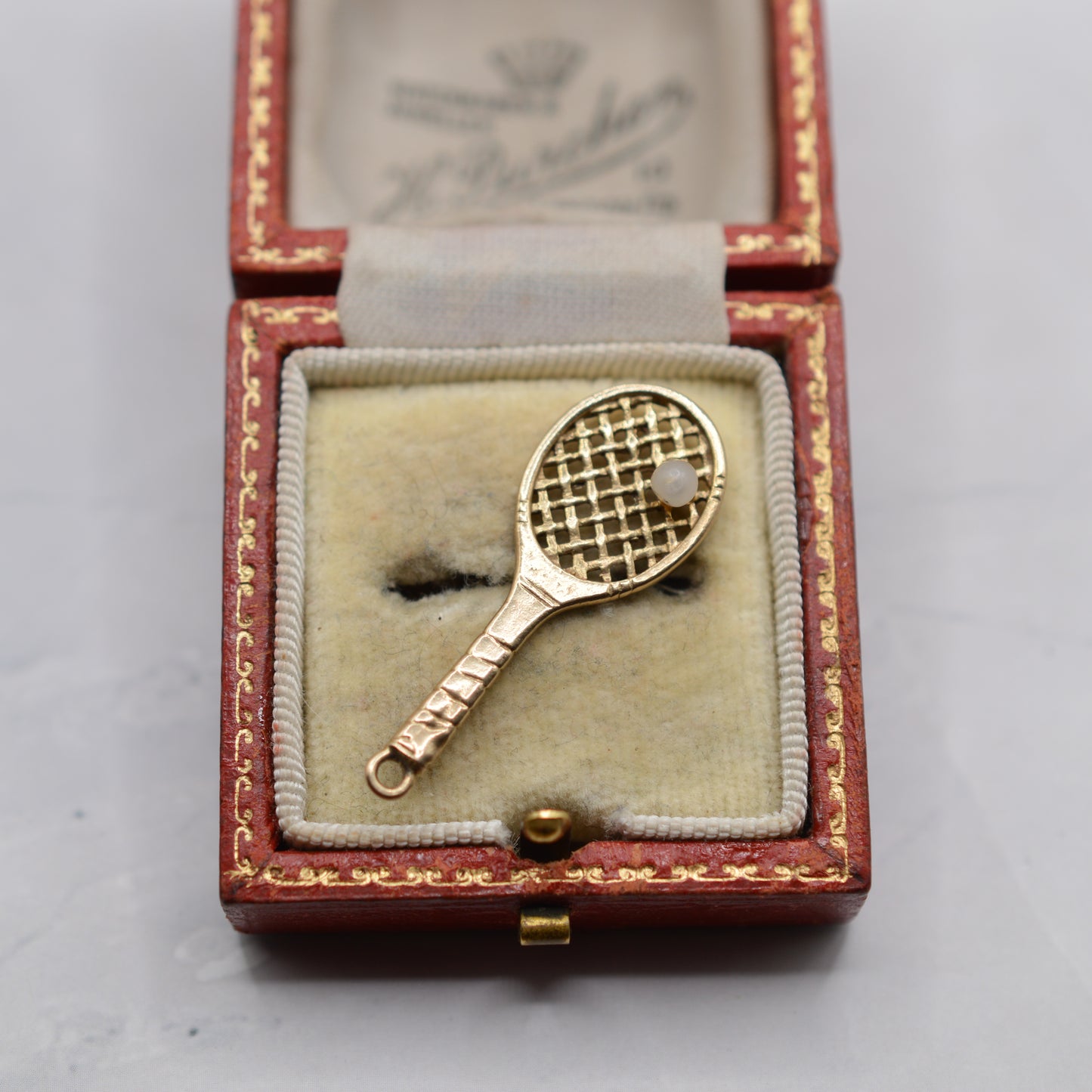 1960s Vintage 9ct Gold Tennis Racket Pendant/Charm