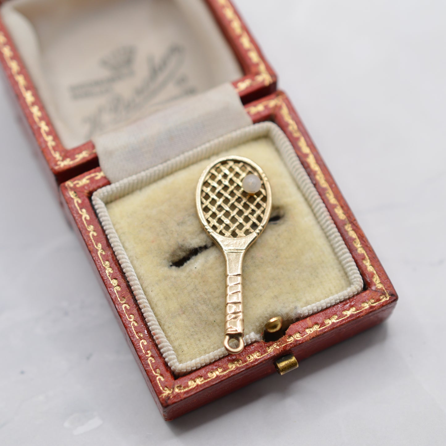 1960s Vintage 9ct Gold Tennis Racket Pendant/Charm