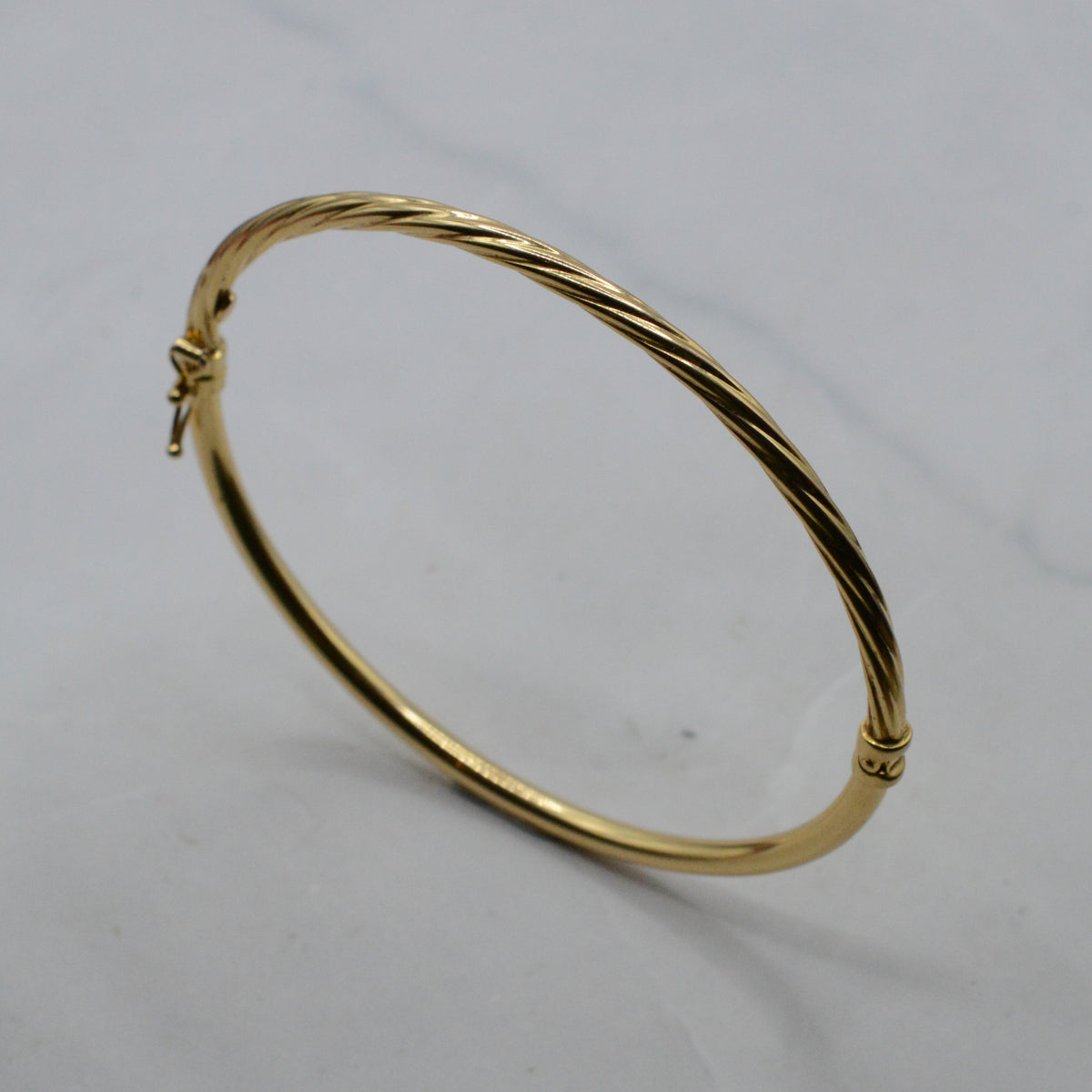 1990s 9ct Gold Twist Bangle Bracelet