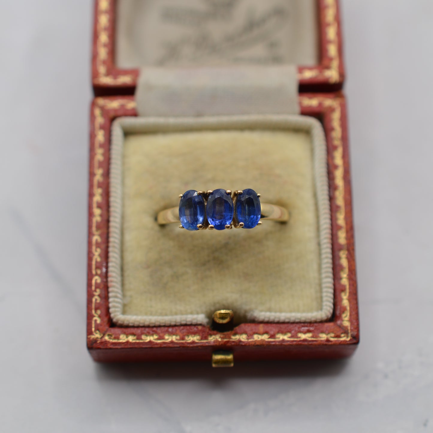 9ct Gold Kyanite Trilogy Ring