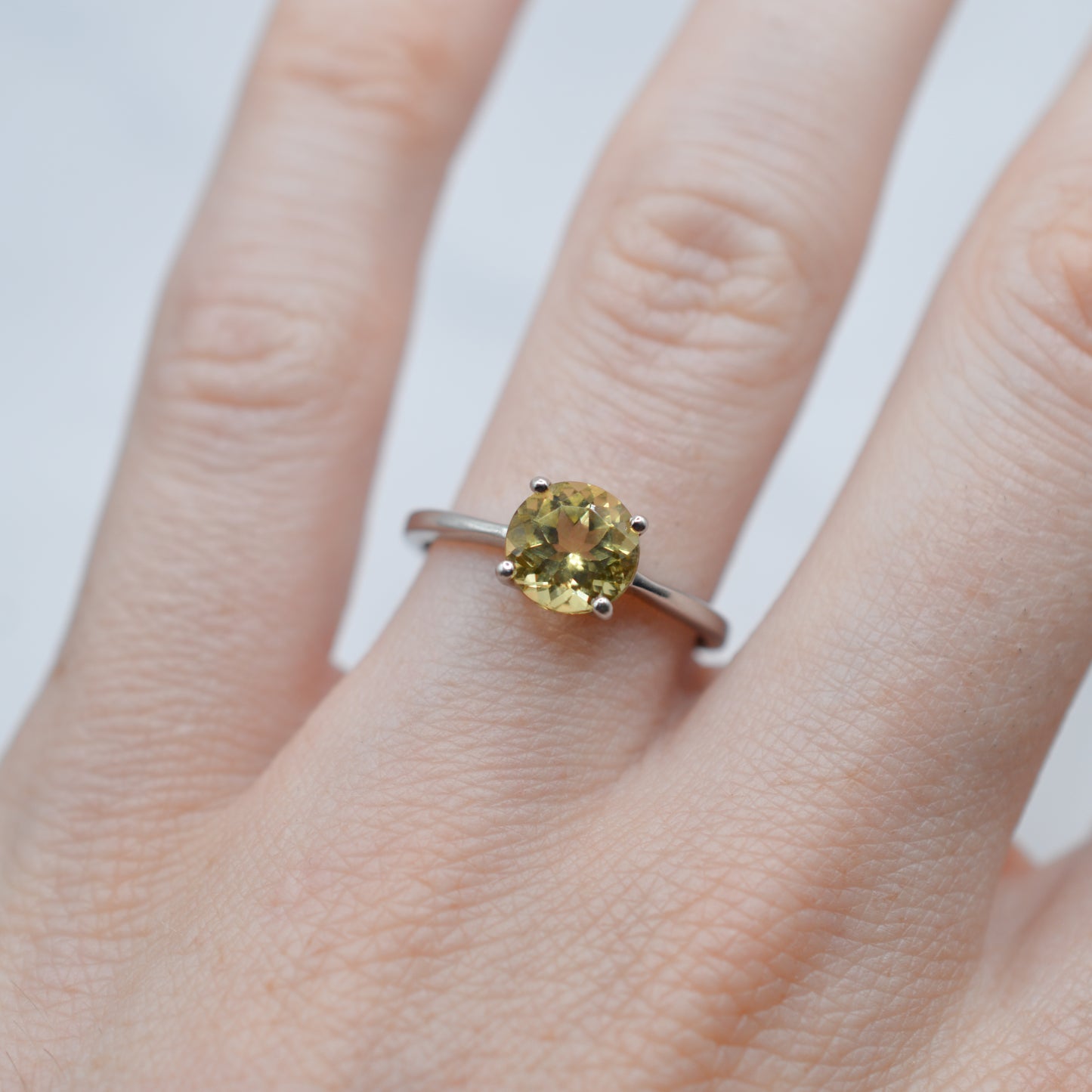 9ct White Gold Lemon Quartz Ring