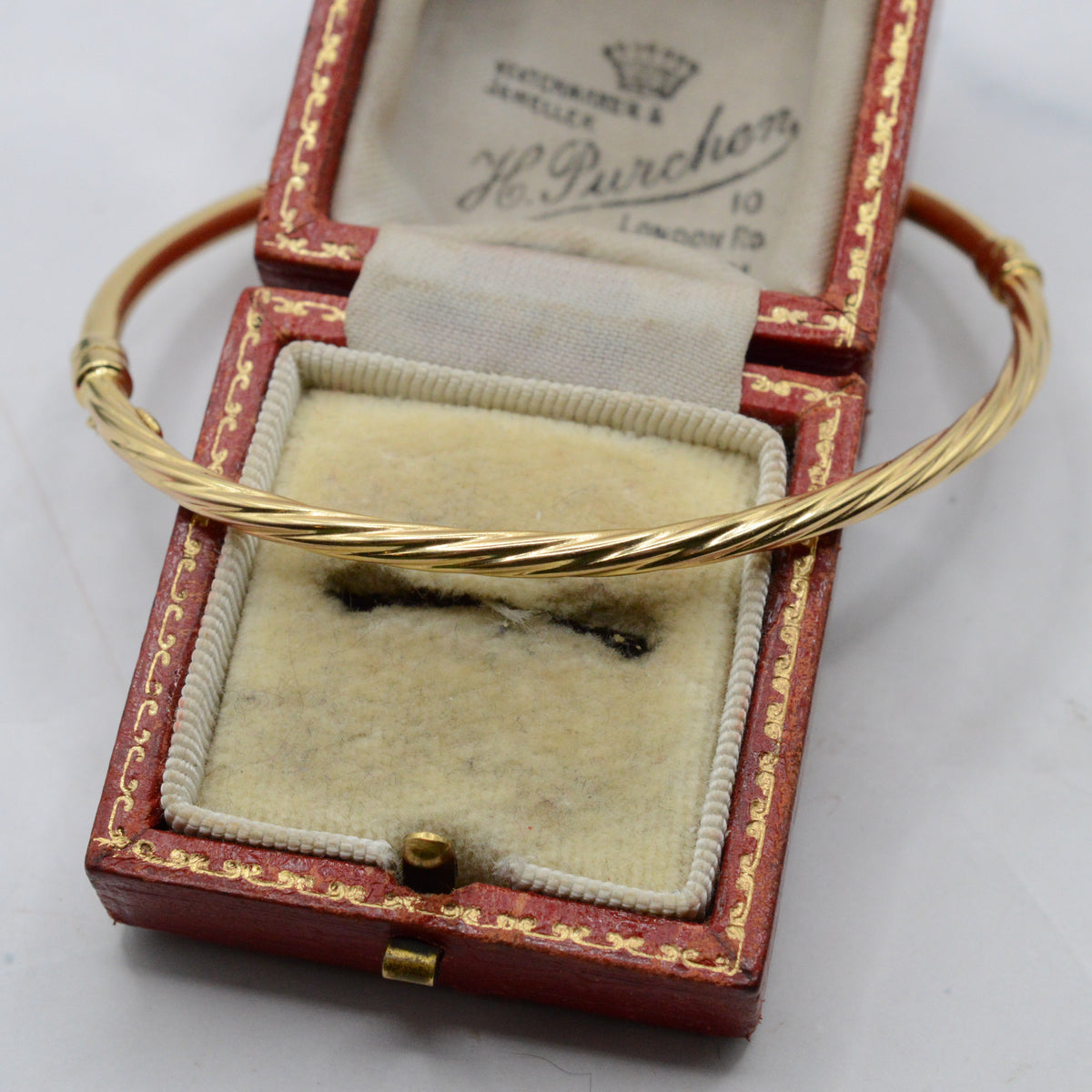 1990s 9ct Gold Twist Bangle Bracelet