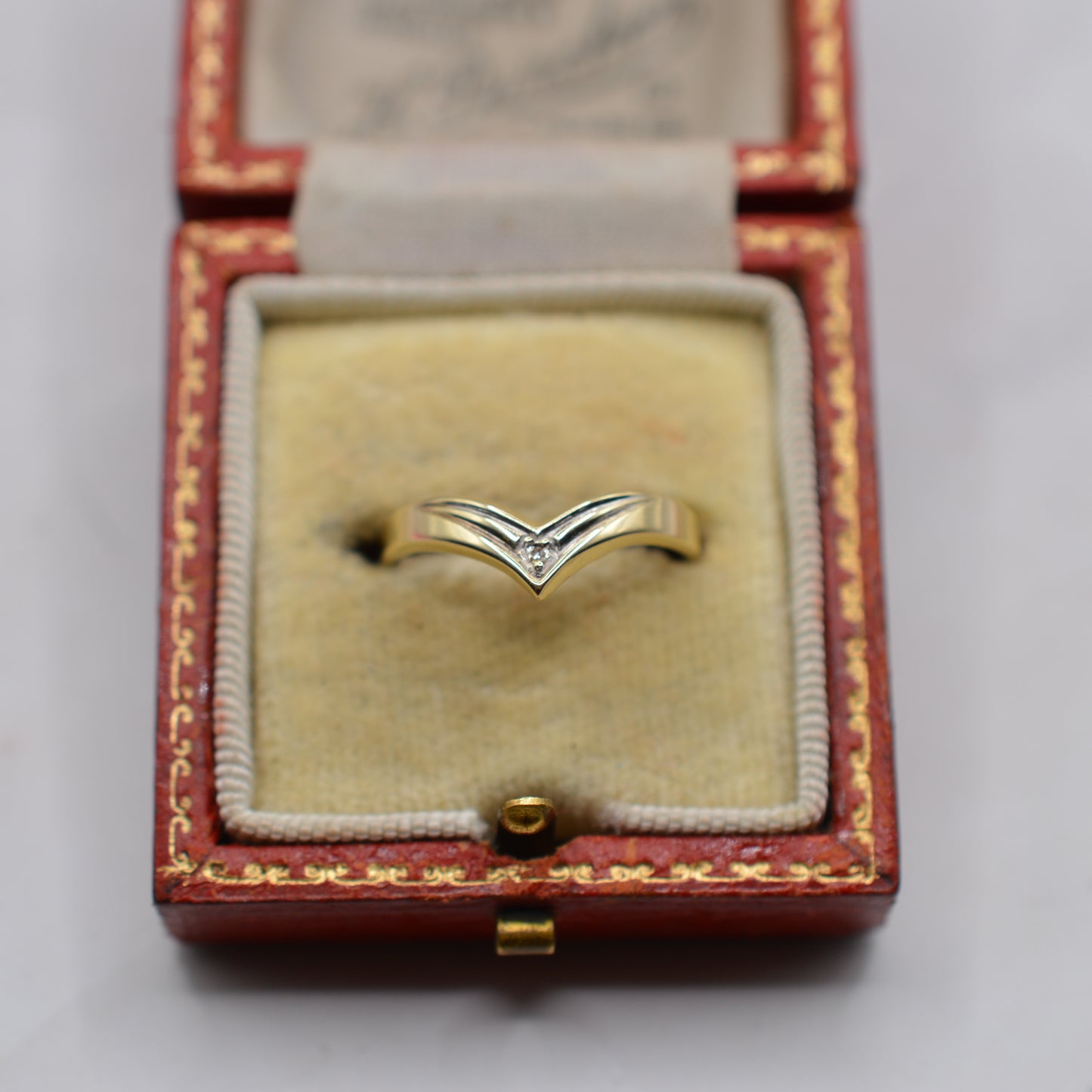 9ct Gold Diamond Wishbone Ring
