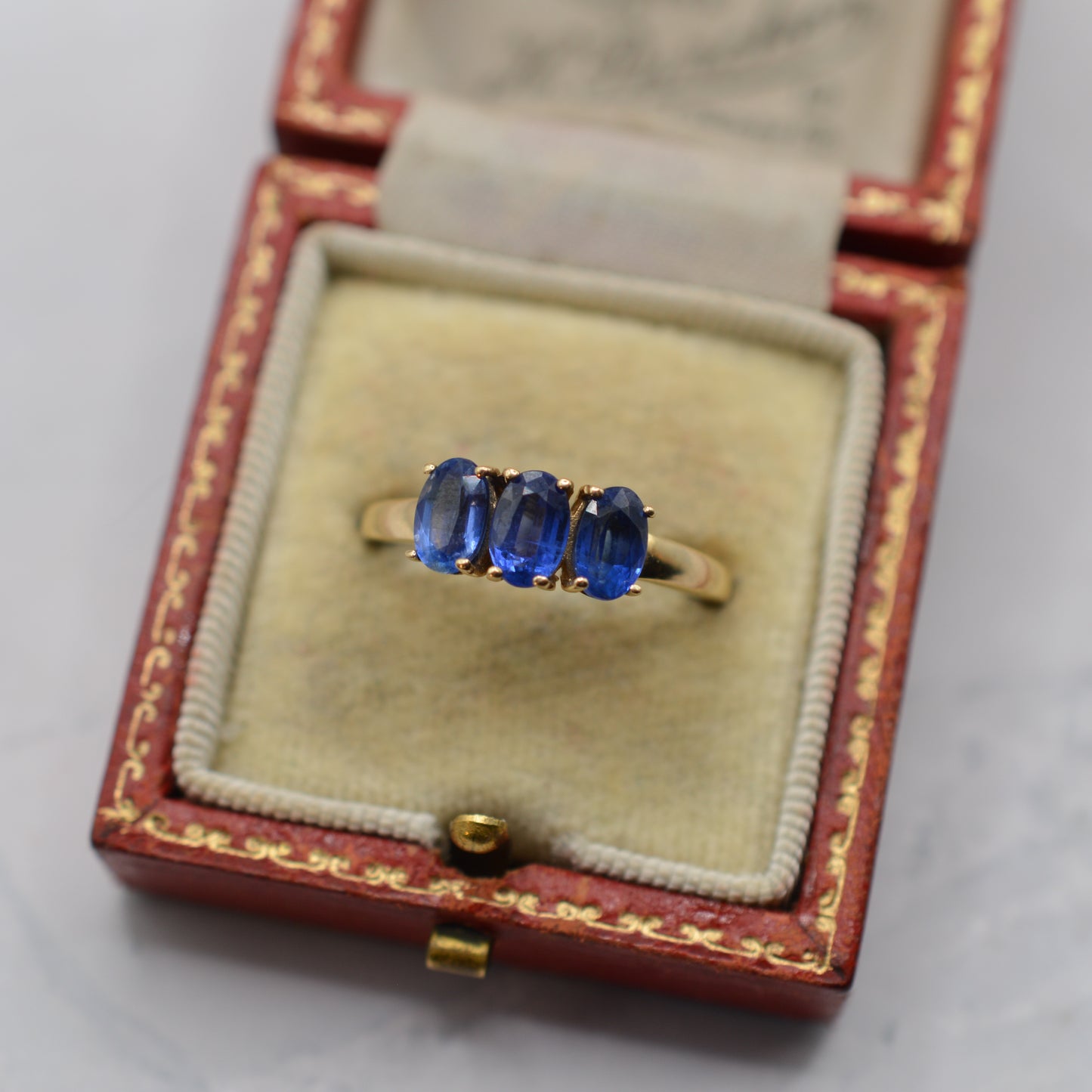 9ct Gold Kyanite Trilogy Ring
