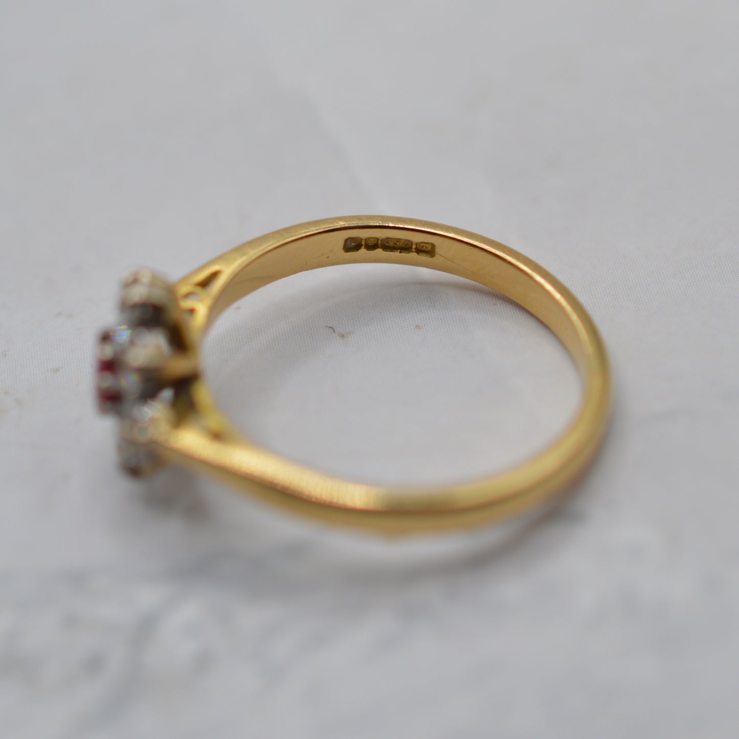 1980s 18ct Gold Ruby & Diamond Cluster Ring