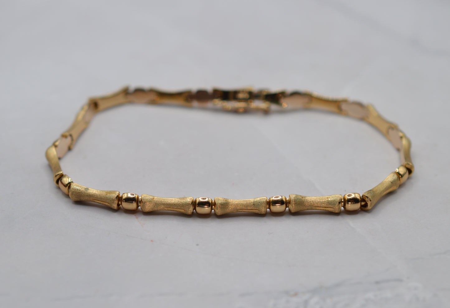 9ct Gold Bamboo Link Bracelet (7”)