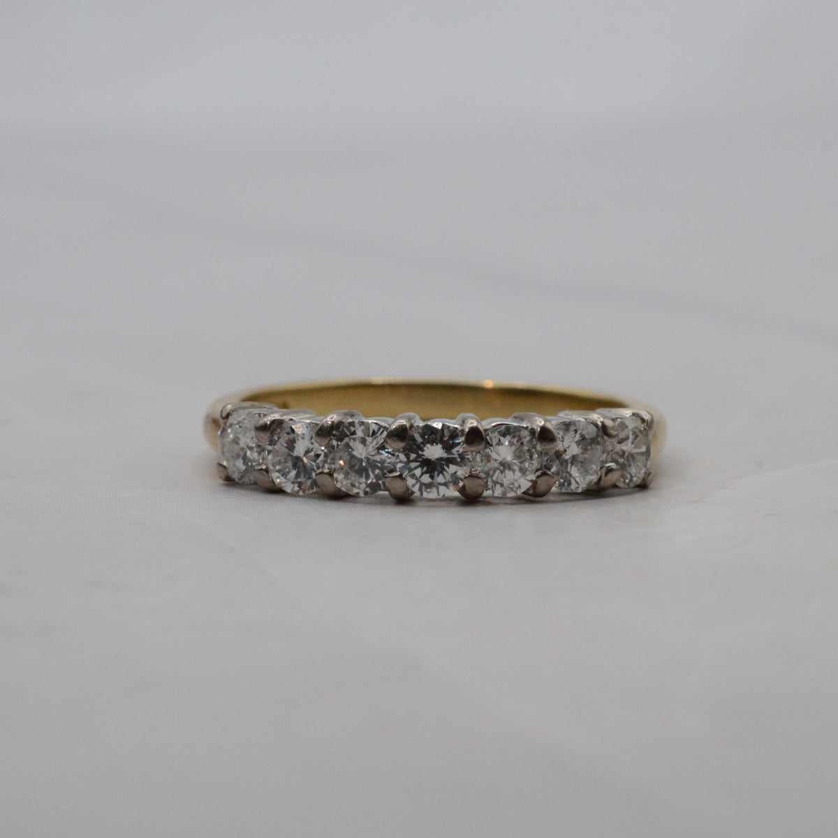 Y2K 18ct Gold 0.77ct Diamond Seven-Stone Half-Eternity Ring