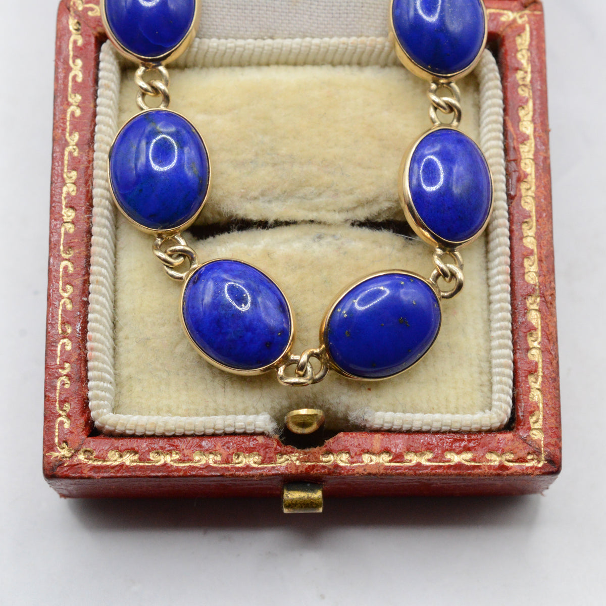 1990s 9ct Gold Lapis Lazuli Bracelet