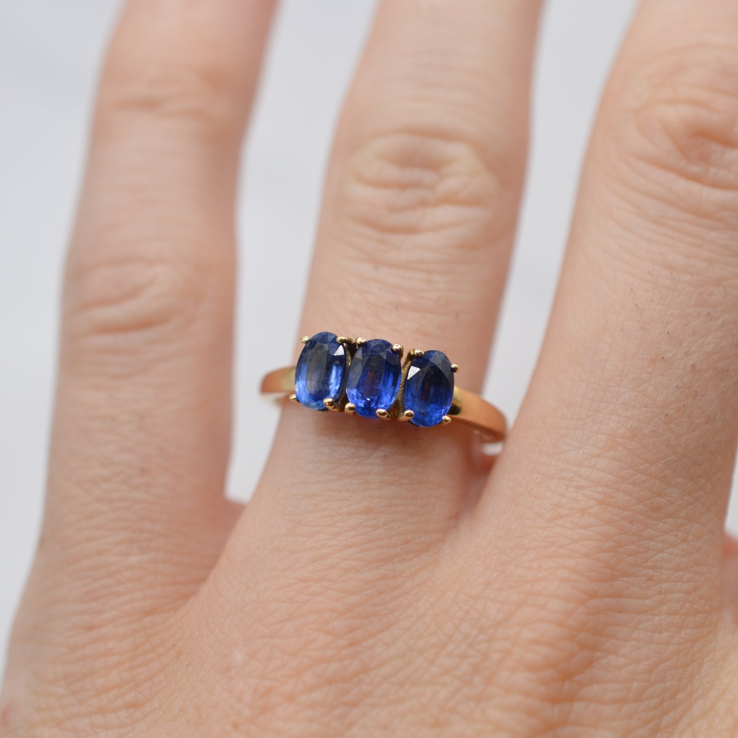 9ct Gold Kyanite Trilogy Ring