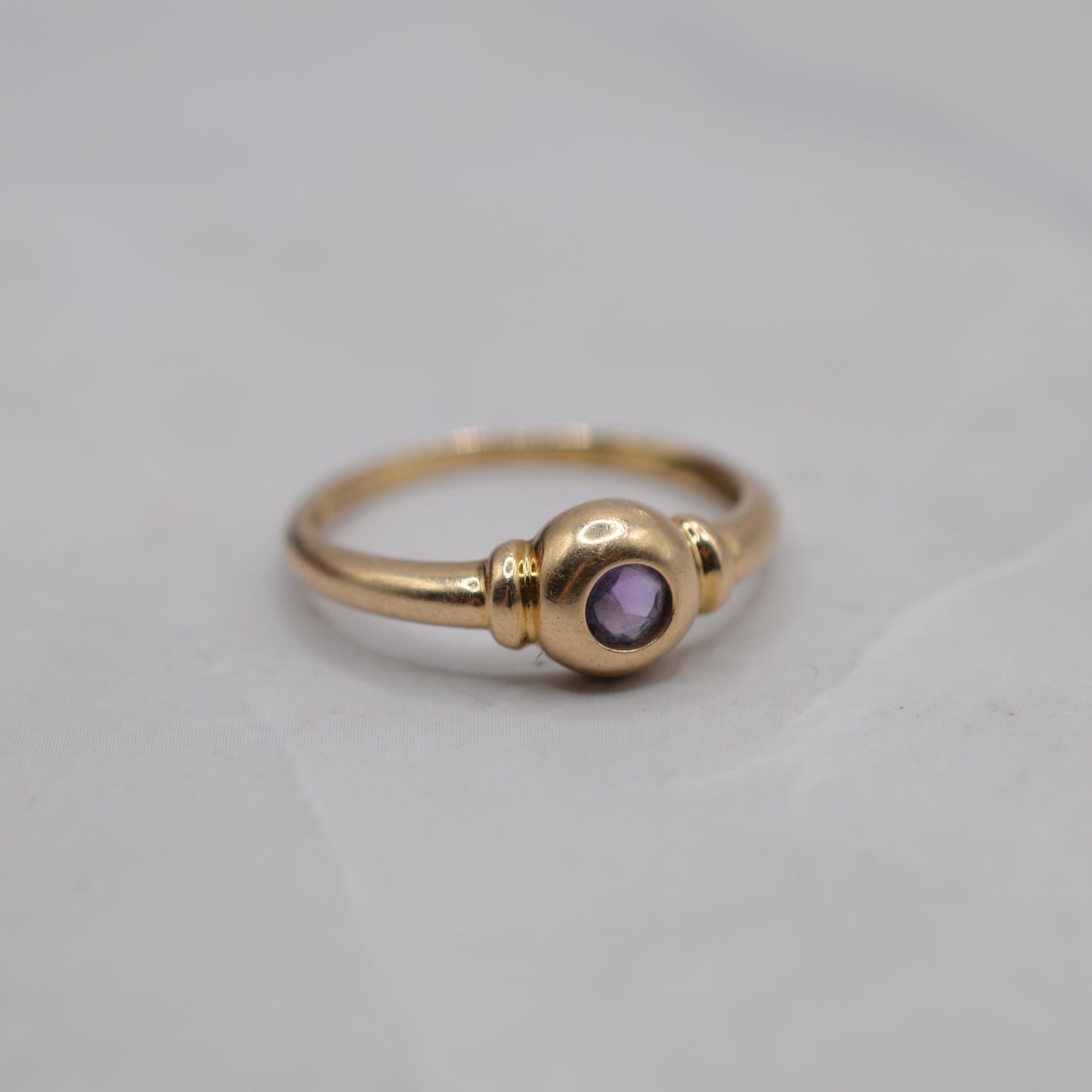 9ct Gold Bezel-Set Amethyst Ring