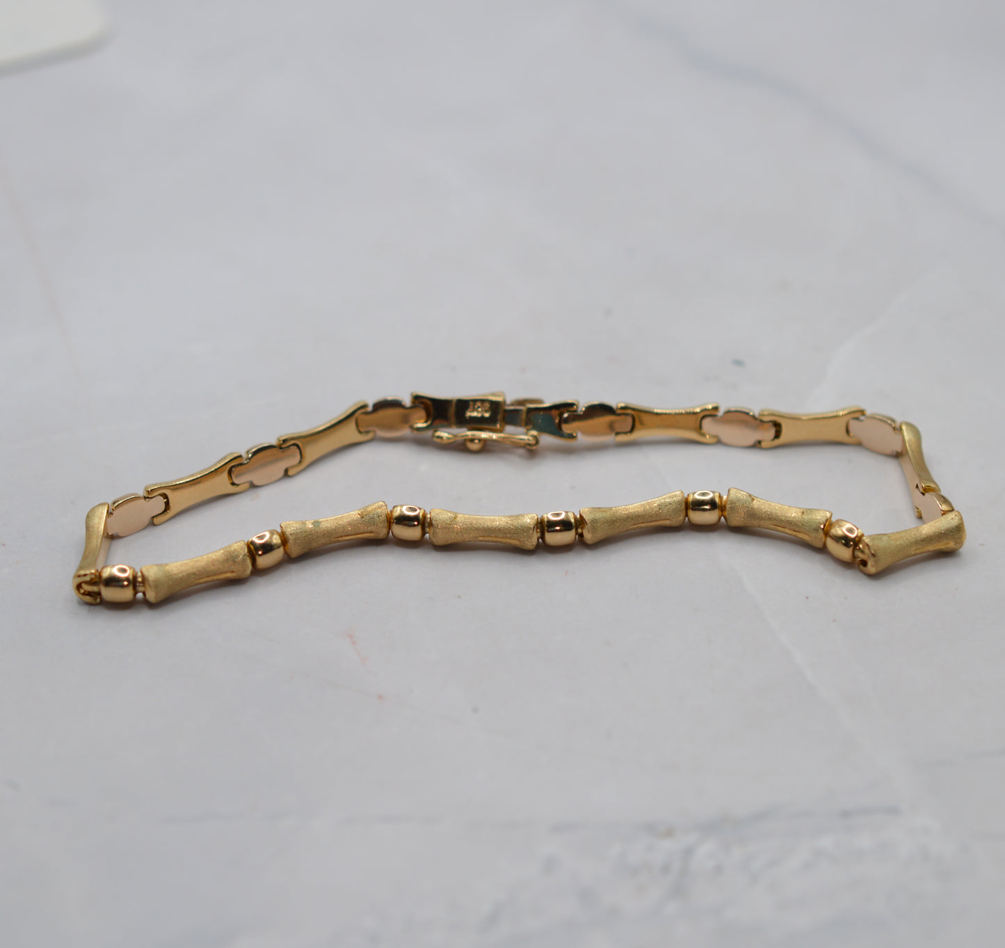 9ct Gold Bamboo Link Bracelet (7”)
