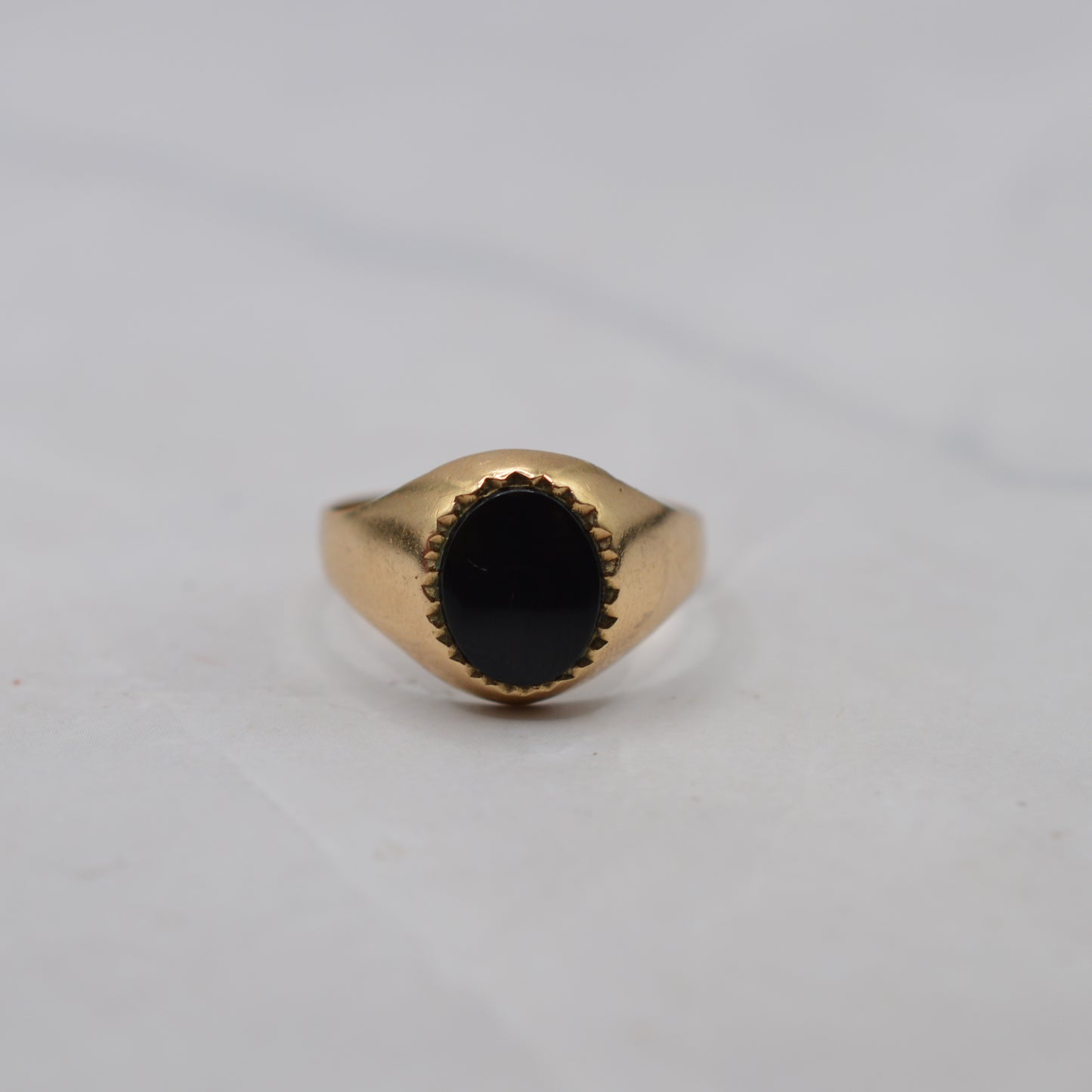1970s Vintage 9ct Gold Onyx Signet Ring
