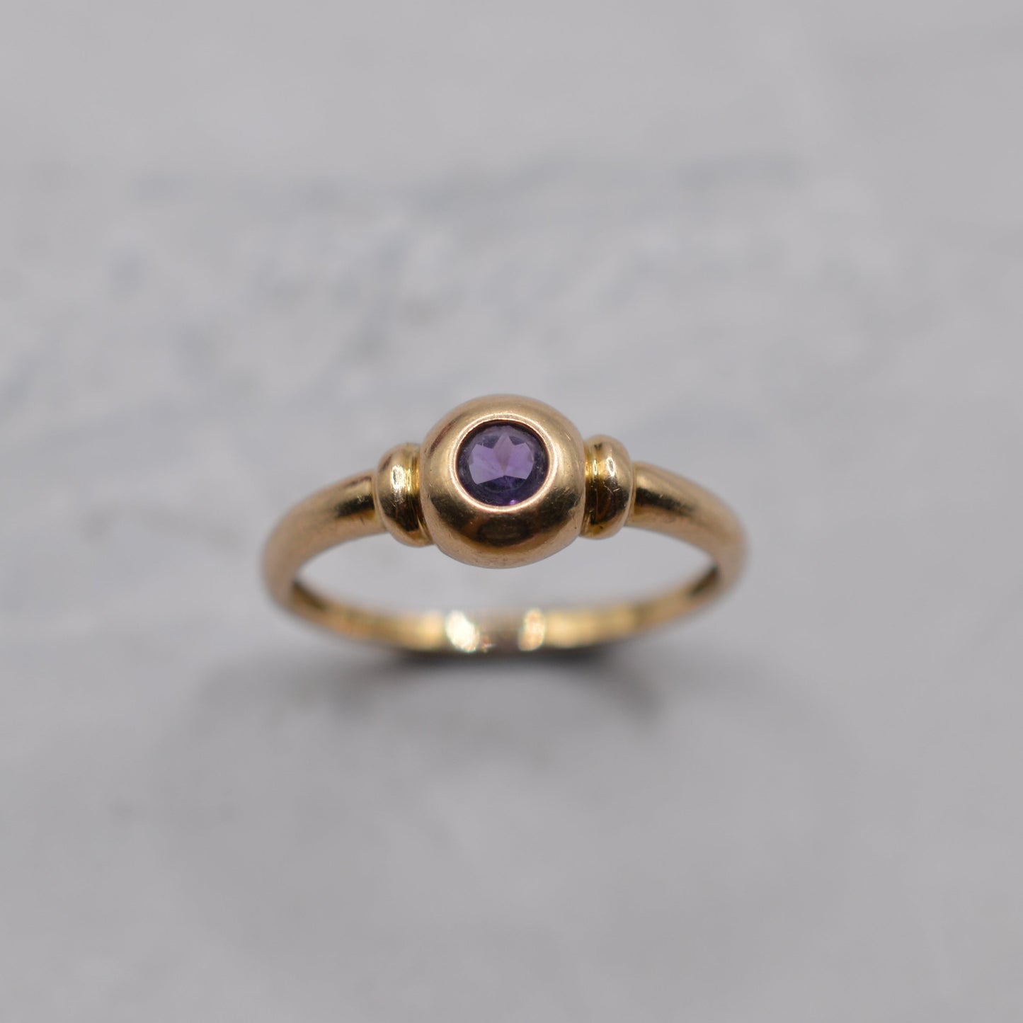 9ct Gold Bezel-Set Amethyst Ring