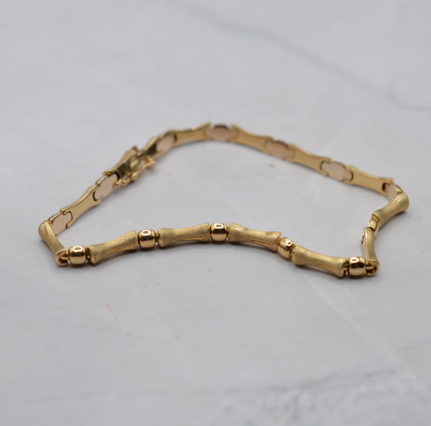 9ct Gold Bamboo Link Bracelet (7”)