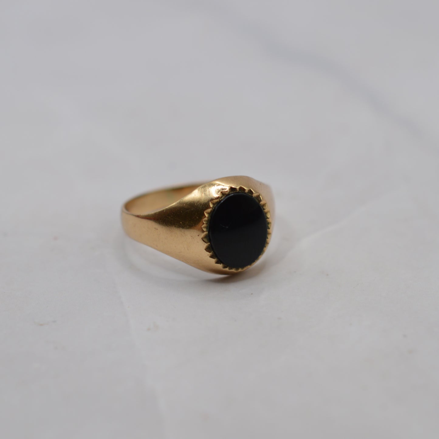 1970s Vintage 9ct Gold Onyx Signet Ring