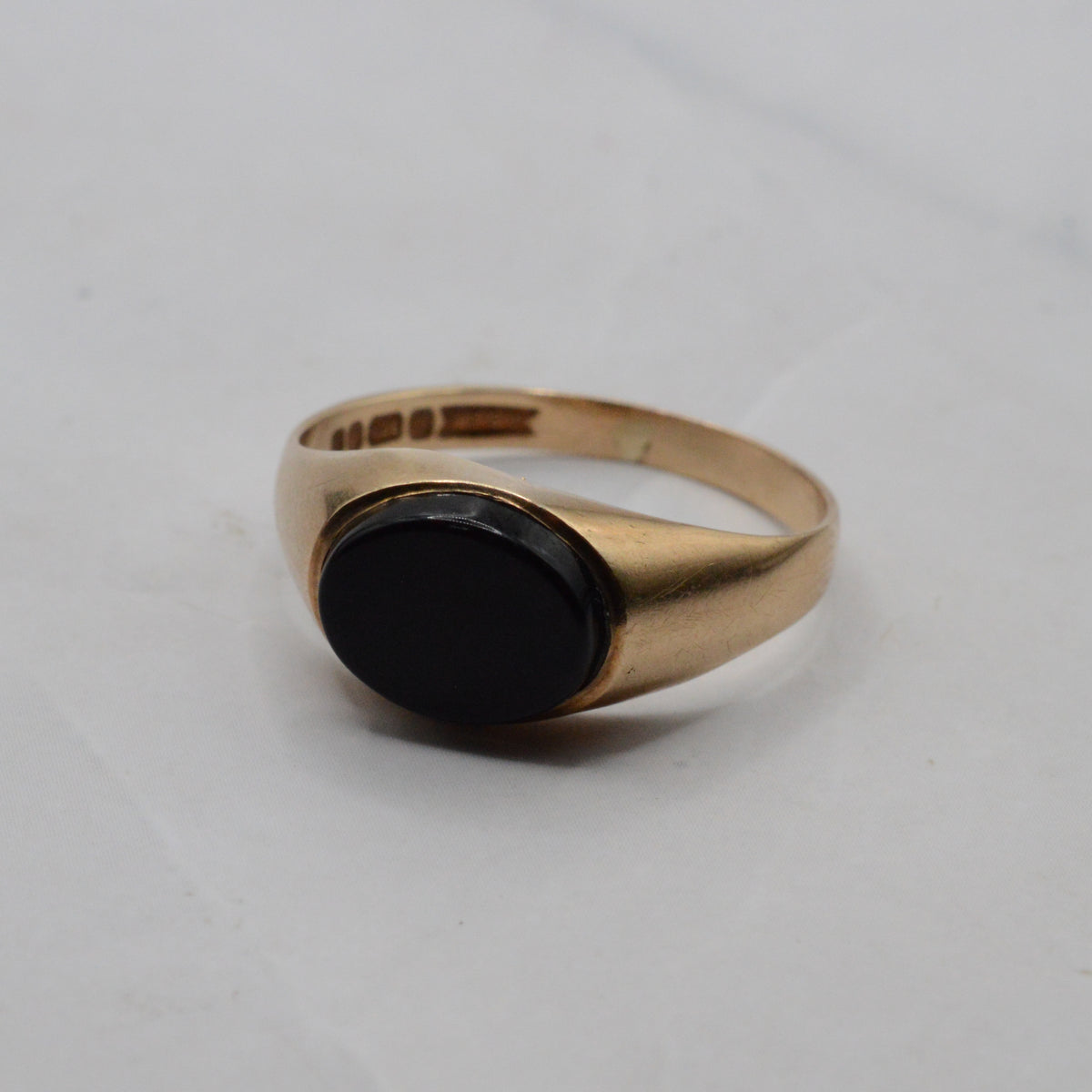 1980s 9ct Gold Onyx Signet Ring