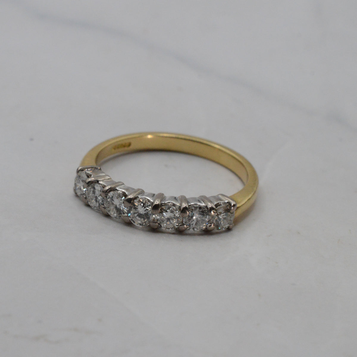 Y2K 18ct Gold 0.77ct Diamond Seven-Stone Half-Eternity Ring