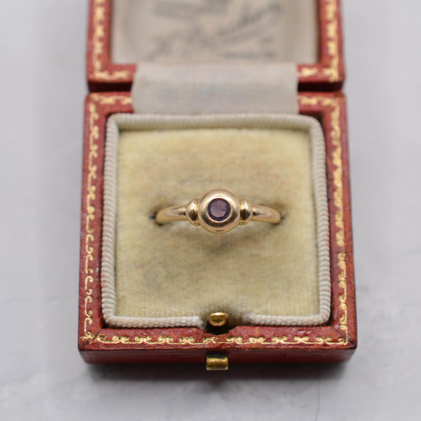 9ct Gold Bezel-Set Amethyst Ring