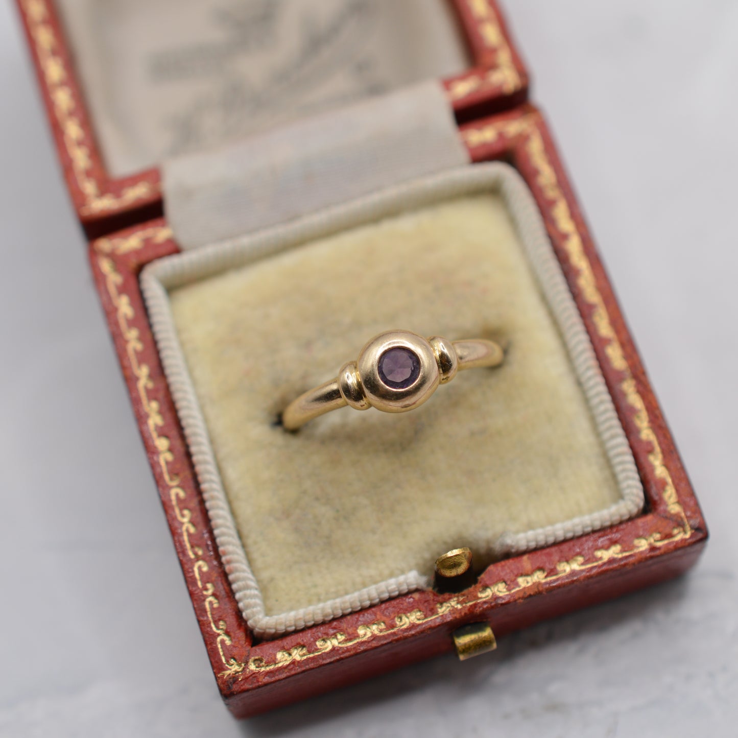 9ct Gold Bezel-Set Amethyst Ring