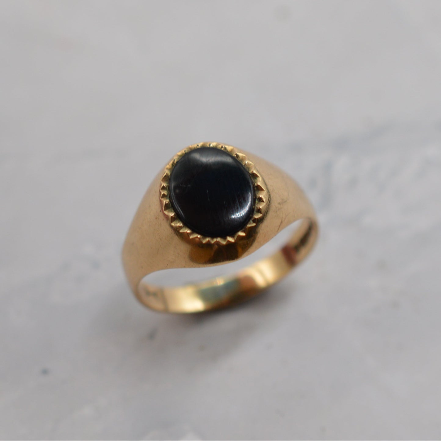 1970s Vintage 9ct Gold Onyx Signet Ring
