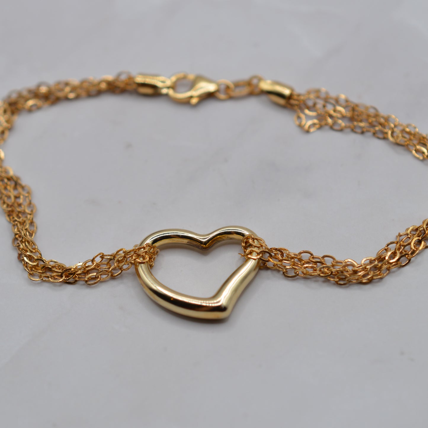 Vintage 9ct Gold Heart Bracelet (19cm / 7.5")