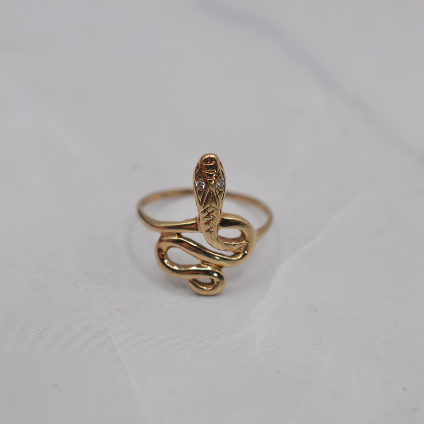 1980s 9ct Gold Snake Ring