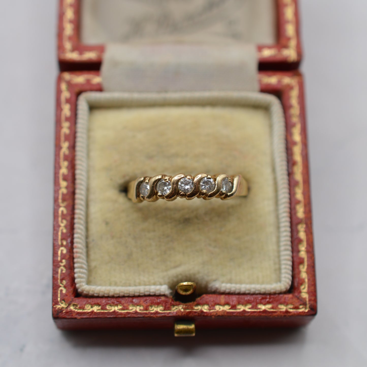 1990s 9ct Gold Diamond Five-Stone Ring