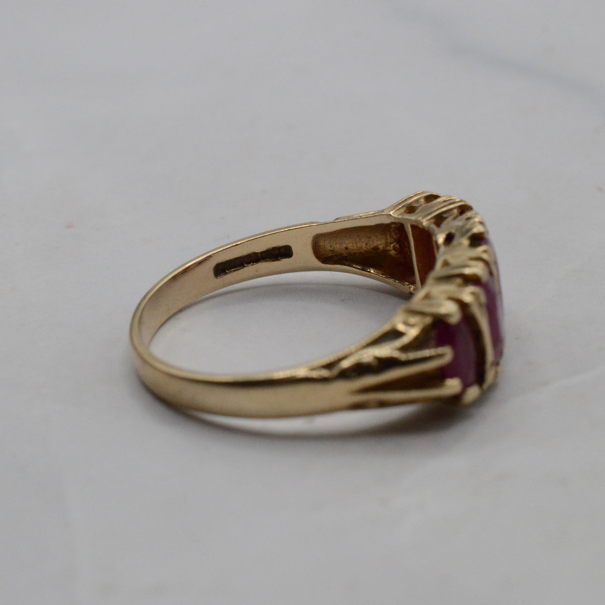 Chunky 9ct Gold Ruby Five-Stone Ring