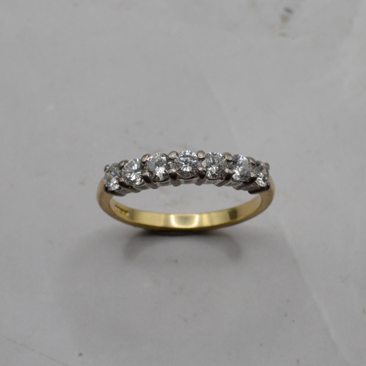 Y2K 18ct Gold 0.77ct Diamond Seven-Stone Half-Eternity Ring