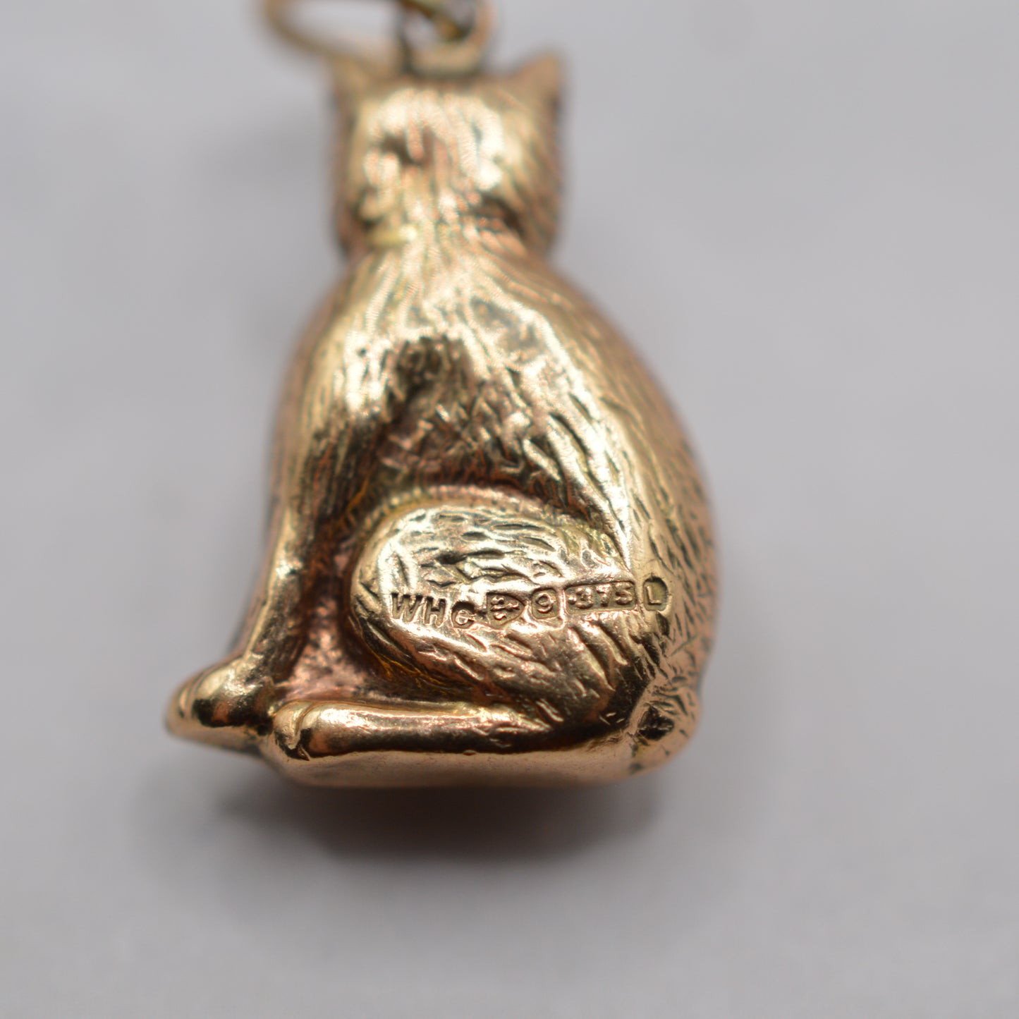 1960s Vintage 9ct Gold Cat Charm