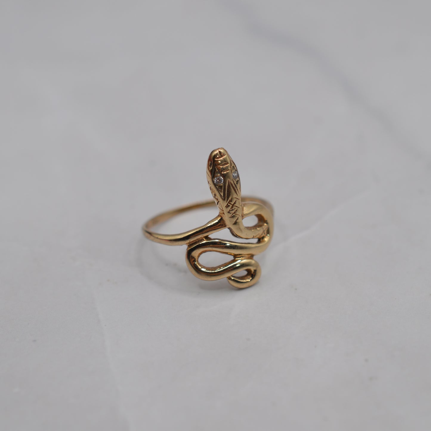 1980s 9ct Gold Snake Ring