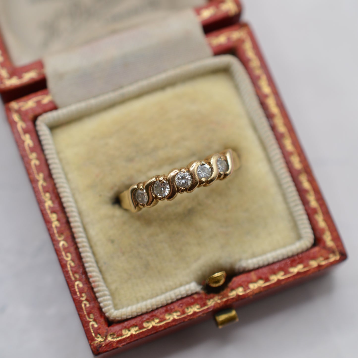 1990s 9ct Gold Diamond Five-Stone Ring
