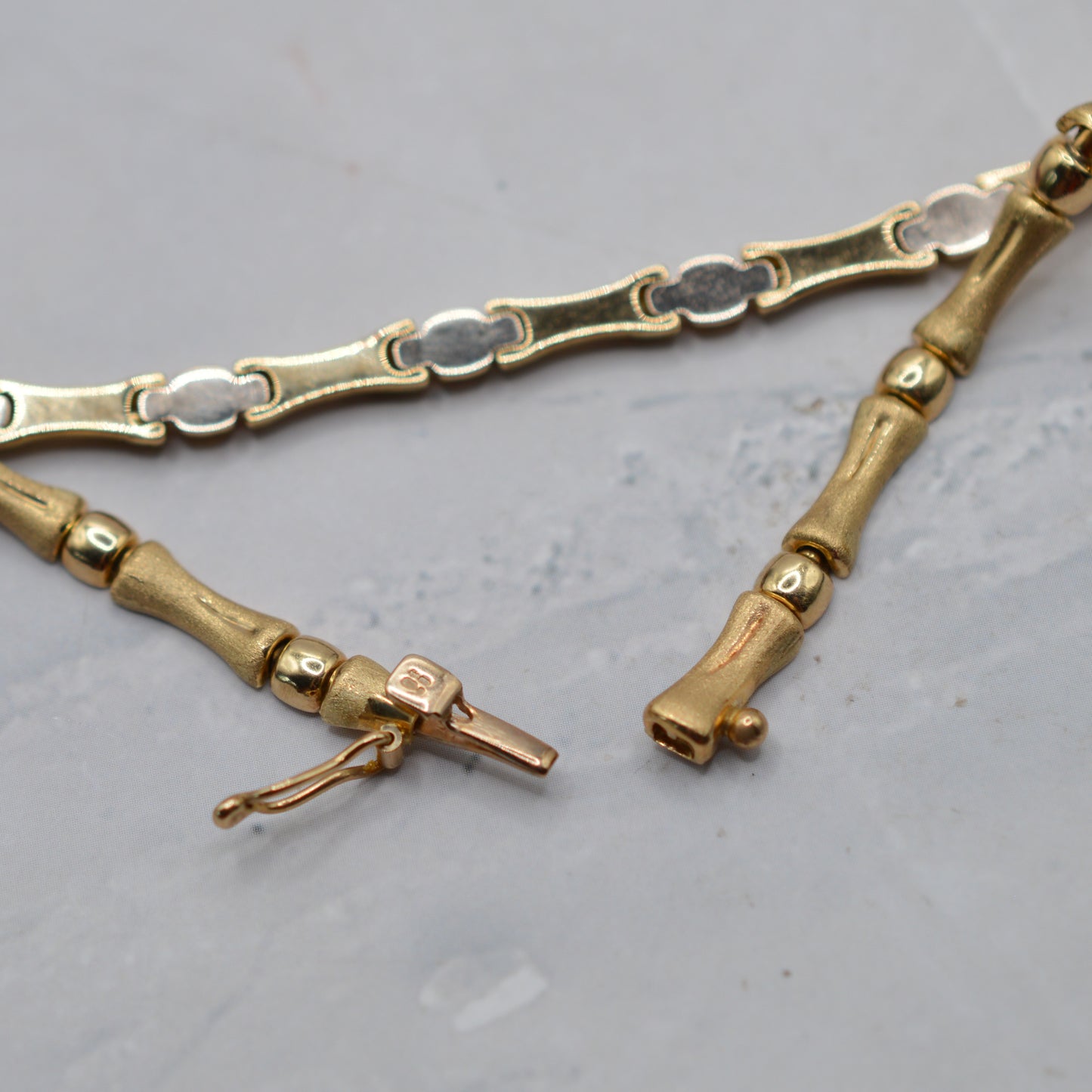 9ct Gold Bamboo Link Bracelet (7”)