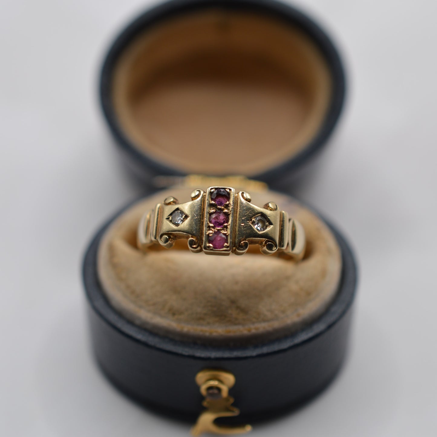 1980s 9ct Gold Ruby & Diamond Dress Ring