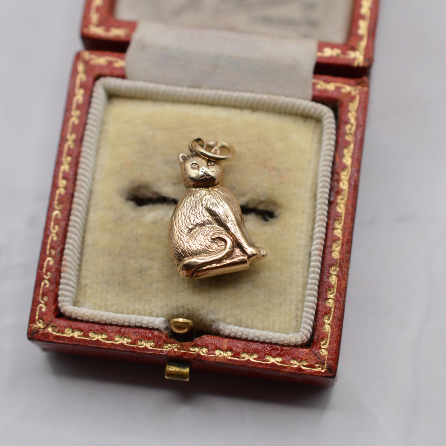 1960s Vintage 9ct Gold Cat Charm