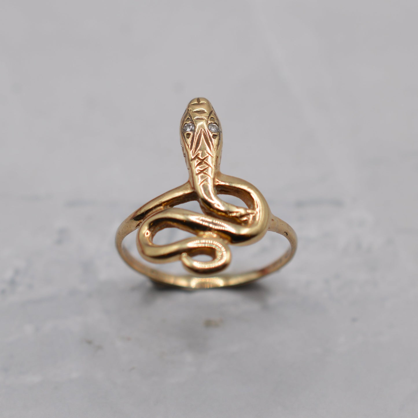 1980s 9ct Gold Snake Ring