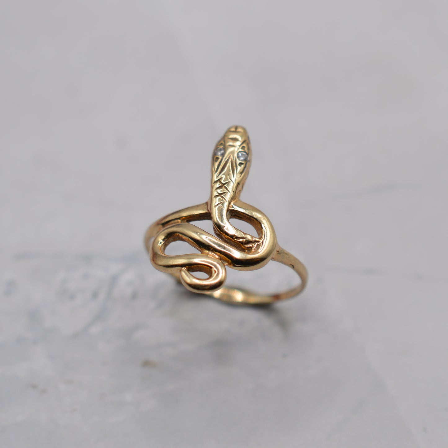 1980s 9ct Gold Snake Ring