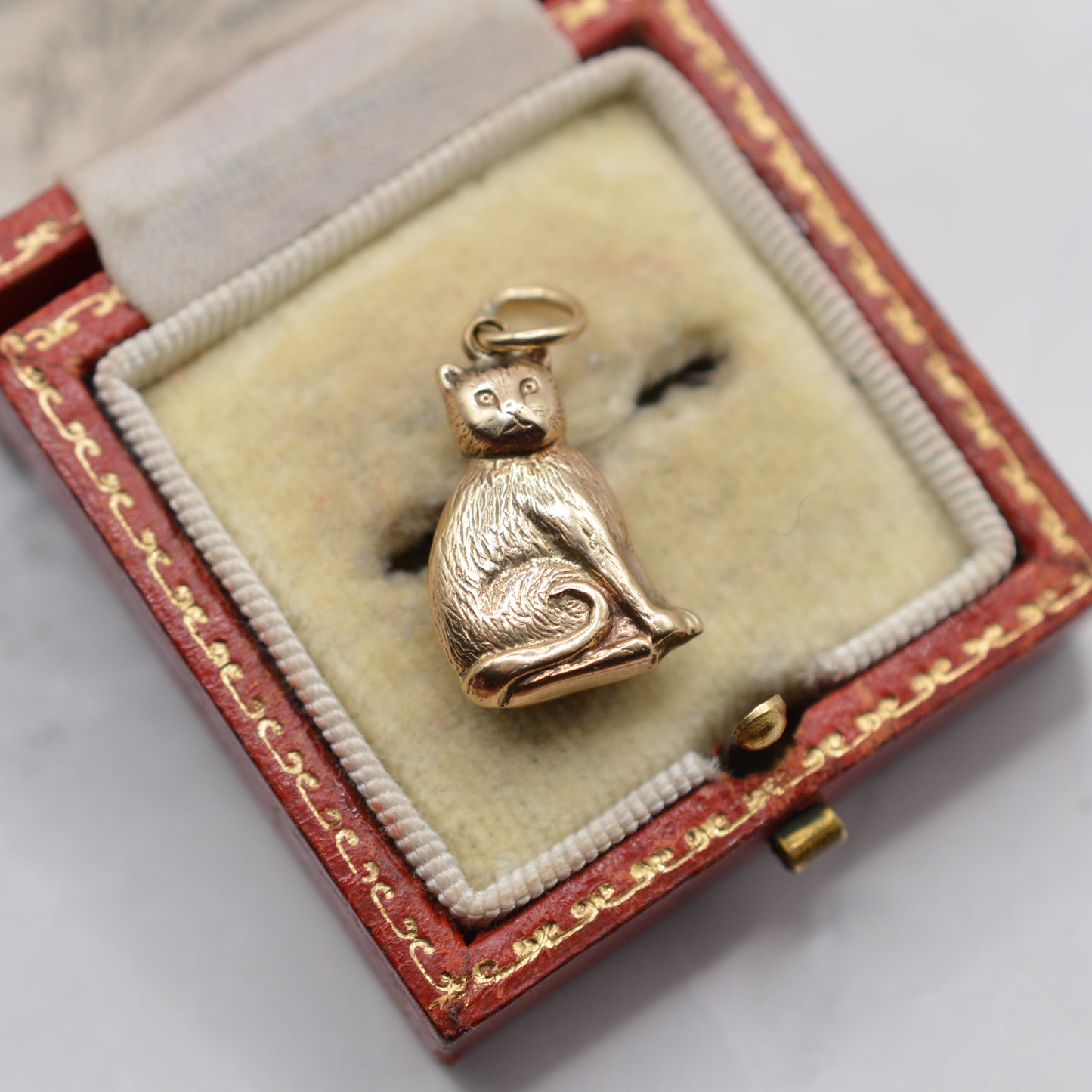 1960s Vintage 9ct Gold Cat Charm