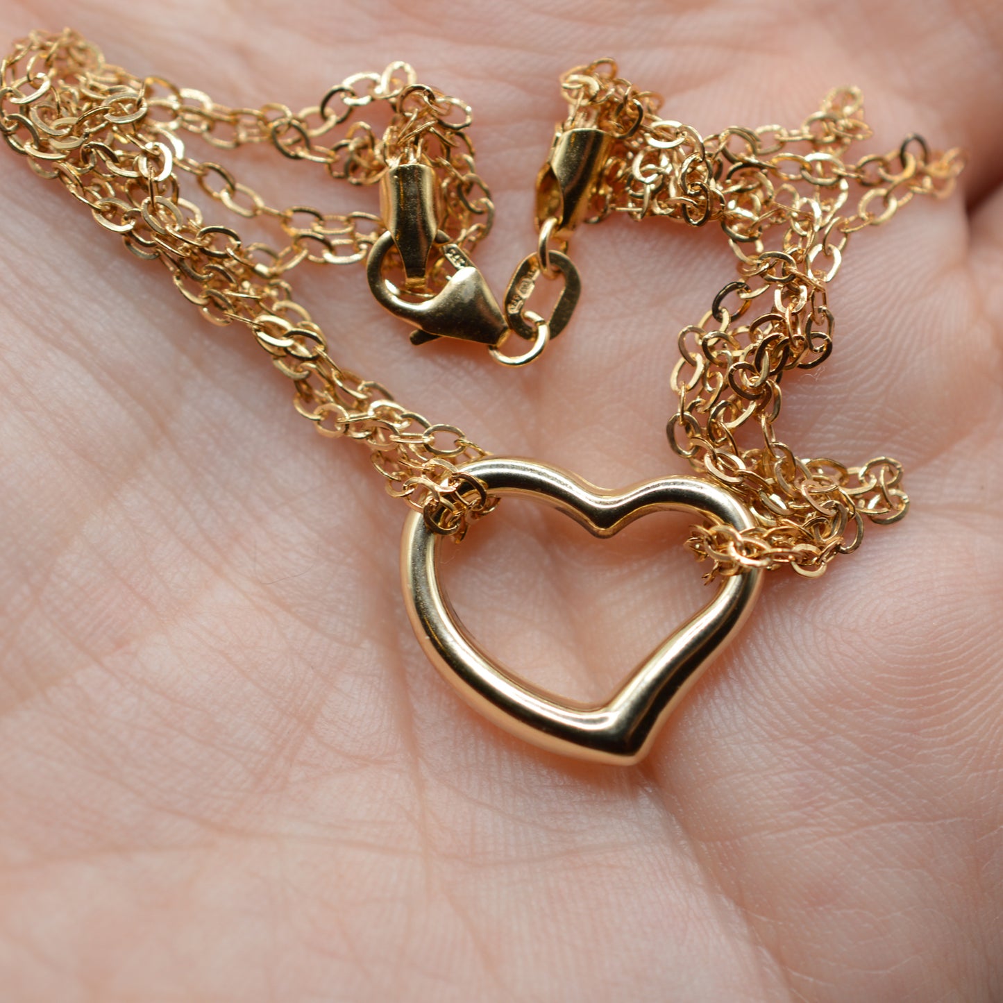 Vintage 9ct Gold Heart Bracelet (19cm / 7.5")