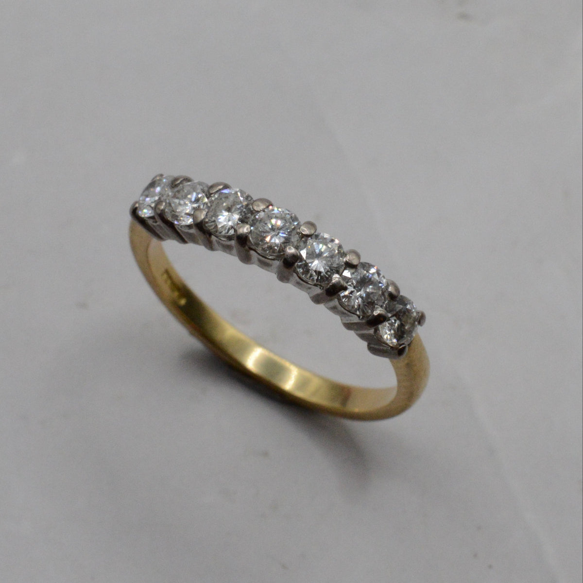 Y2K 18ct Gold 0.77ct Diamond Seven-Stone Half-Eternity Ring